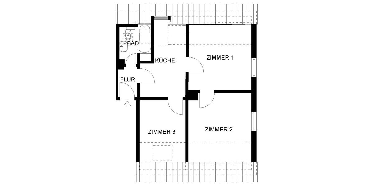 Dachgeschoßwohnung Lennestadt - 3 Zimmer, 45 m&sup2;, 253&euro; | Angebot:26444009