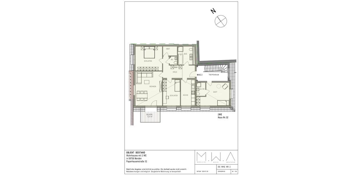 Etagenwohnung Menden (Sauerland) - 4 Zimmer, 111 m&sup2;, 1.332&euro; | Angebot:24780234