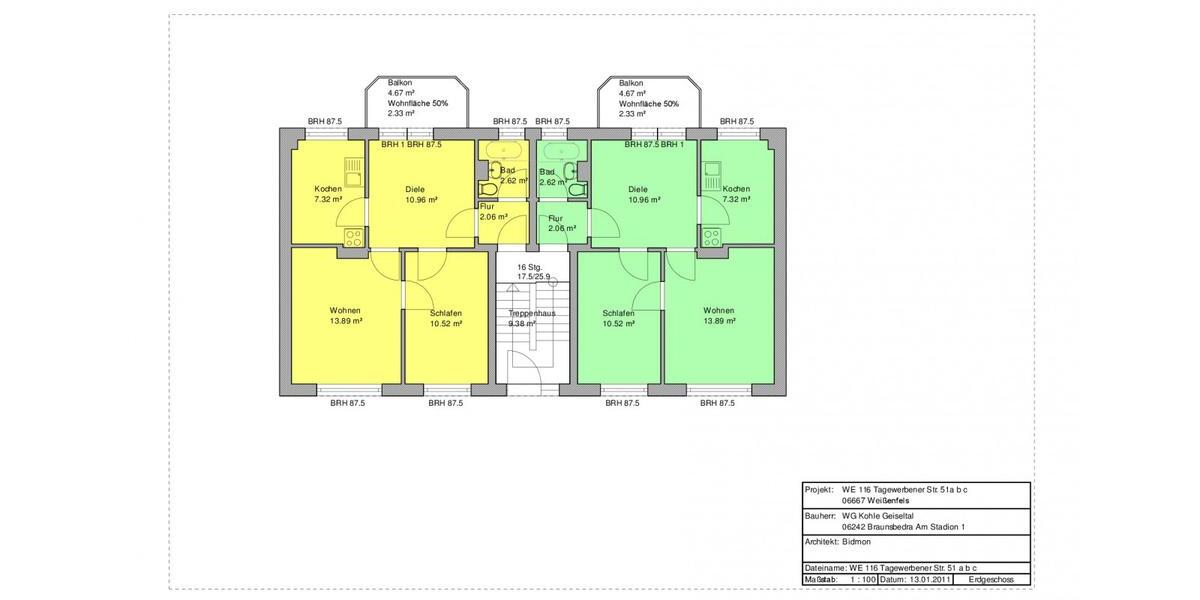 Erdgeschoßwohnung Weißenfels - 3 Zimmer, 51 m&sup2;, 306&euro; | Angebot:26547400