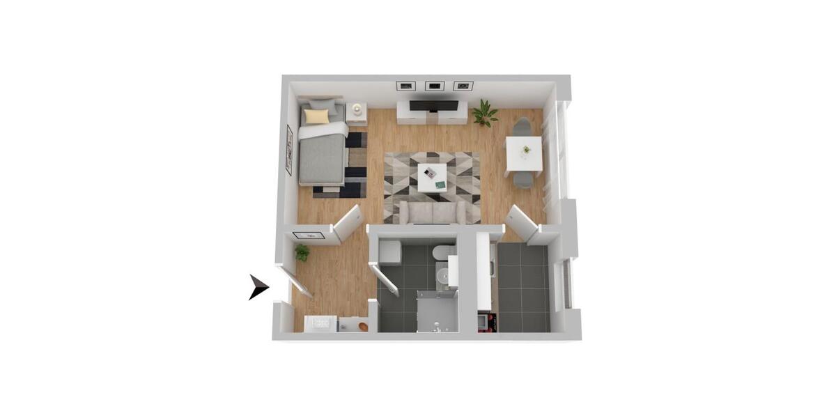 Etagenwohnung Güstrow - 1 Zimmer, 32 m&sup2;, 260&euro; | Angebot:24397560