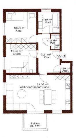 Etagenwohnung Straubing - 3 Zimmer, 74 m&sup2;, 790&euro; | Angebot:26778230