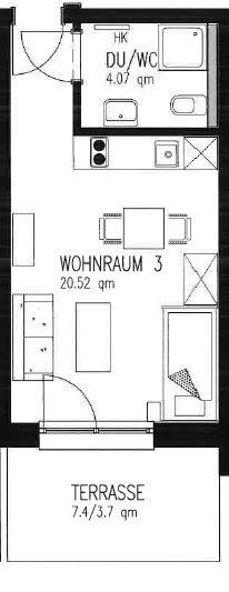 Etagenwohnung Grafenberg - 1 Zimmer, 28 m&sup2;, 630&euro; | Angebot:26364831