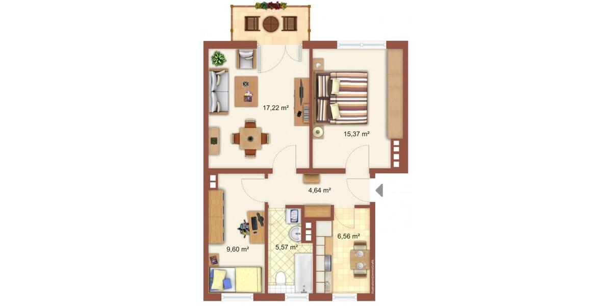 Etagenwohnung Bad Dürrenberg - 3 Zimmer, 59 m&sup2;, 360&euro; | Angebot:26354140