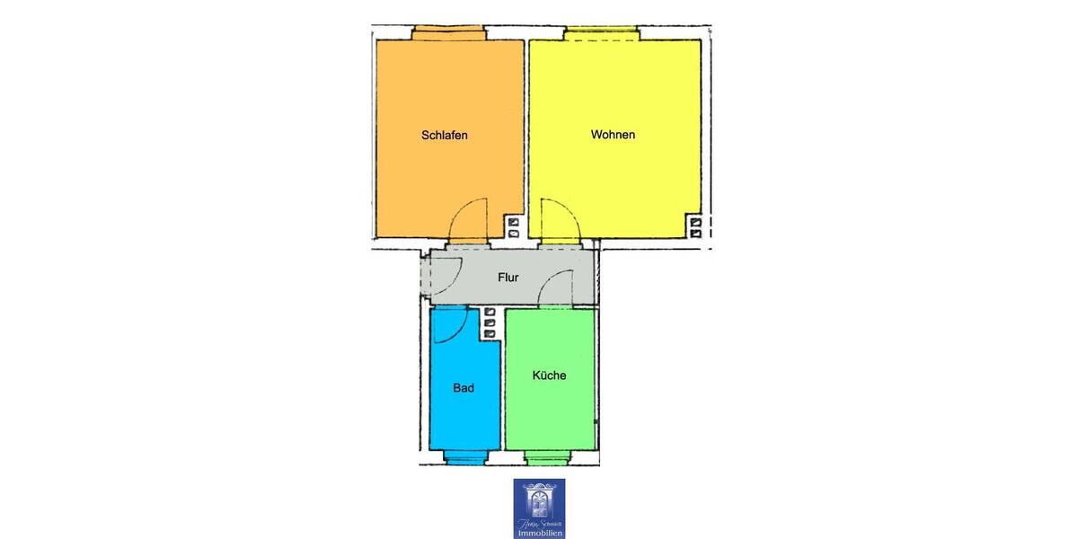 Etagenwohnung Roßwein - 2 Zimmer, 49 m&sup2;, 199&euro; | Angebot:24965351
