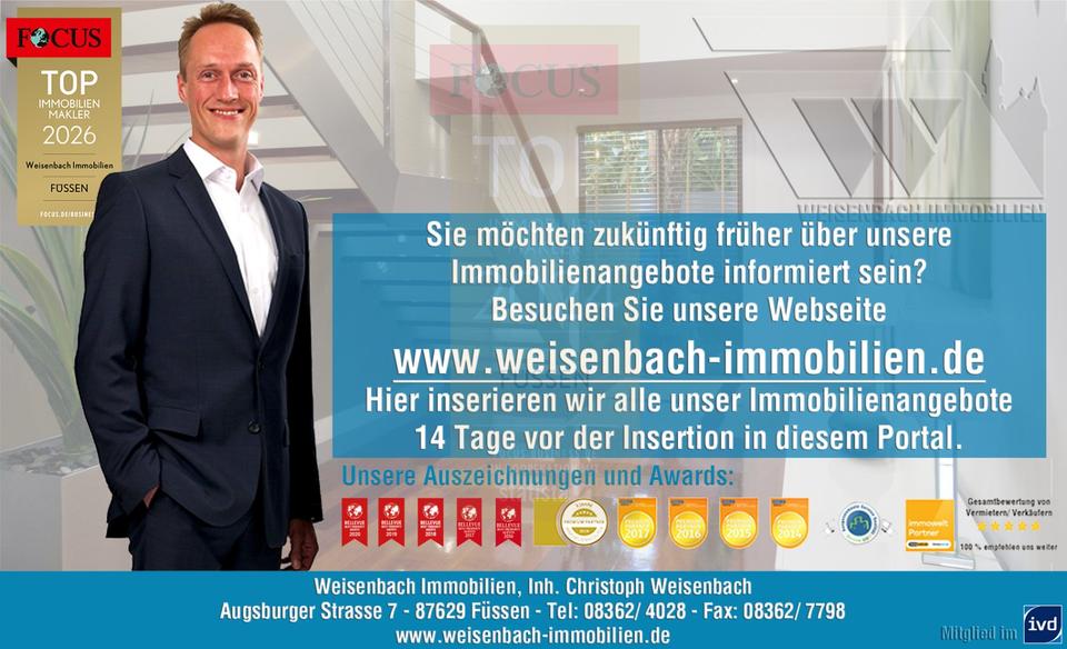 Etagenwohnung Füssen - 3 Zimmer, 79 m&sup2;, 760&euro; | Angebot:25765708