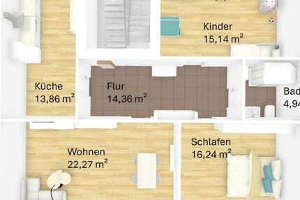3-Zimmer-Dachgeschosswohnung (86 m²)in Melle (inkl. EBK & Garage) zimmer