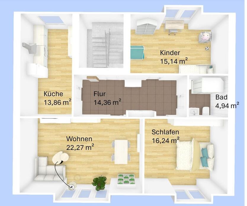 3-Zimmer-Dachgeschosswohnung (86 m²)in Melle (inkl. EBK & Garage) zimmer