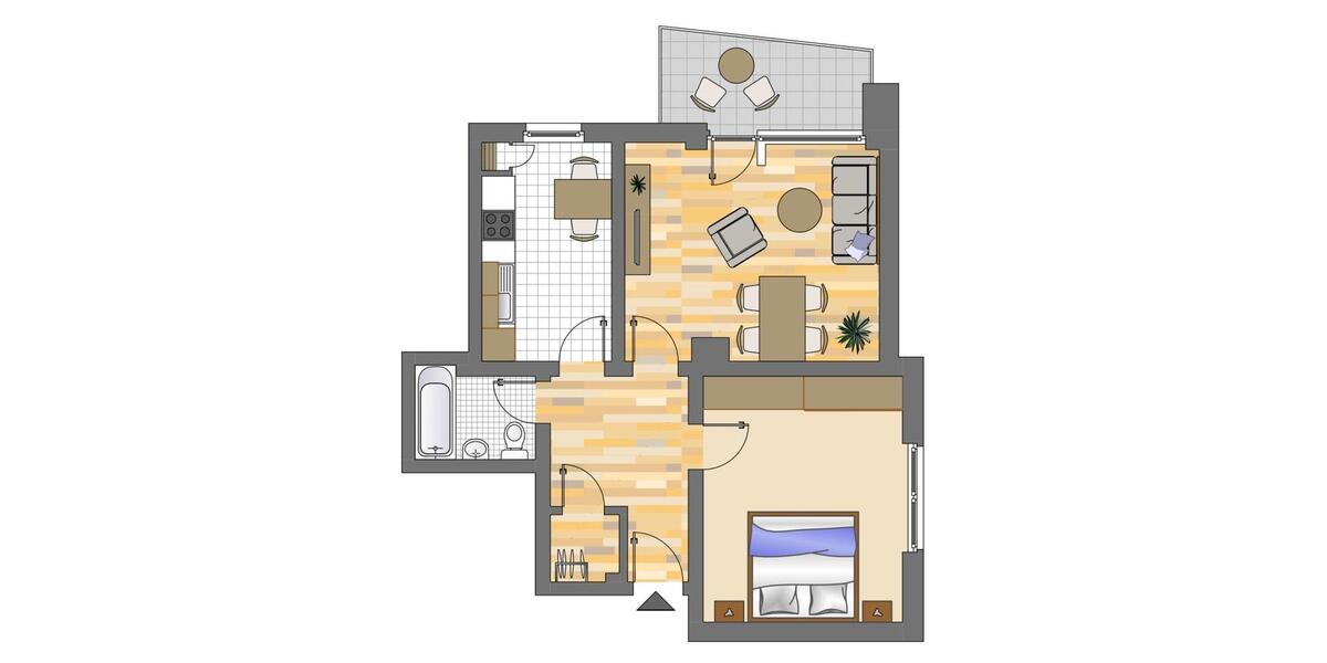 Etagenwohnung Gelsenkirchen Gelsenkirchen-Nord - 2 Zimmer, 58 m&sup2;, 389&euro; | Angebot:26147118