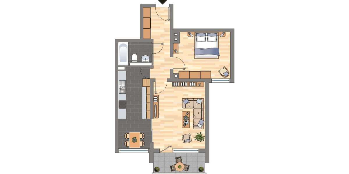 Etagenwohnung Bellheim - 2 Zimmer, 62 m&sup2;, 589&euro; | Angebot:24442619