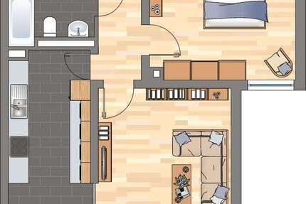 Wohnung Bellheim - 2 Zimmer, 62 m&sup2;, 589&euro; | Angebot:24442619