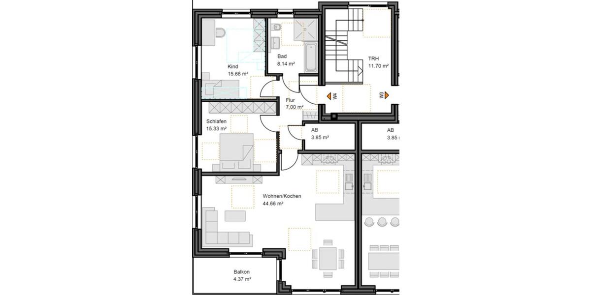 Etagenwohnung Verl - 3 Zimmer, 99 m&sup2;, 972&euro; | Angebot:25171849