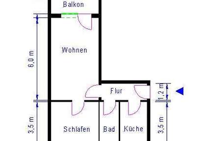 Wohnung Magdeburg Neue Neustadt - 2 Zimmer, 51 m&sup2;, 281&euro; | Angebot:27029451