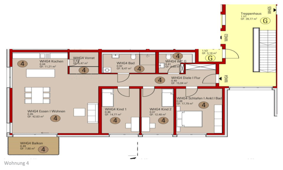 Etagenwohnung Östringen - 3 Zimmer, 1.632&euro; | Angebot:21096306