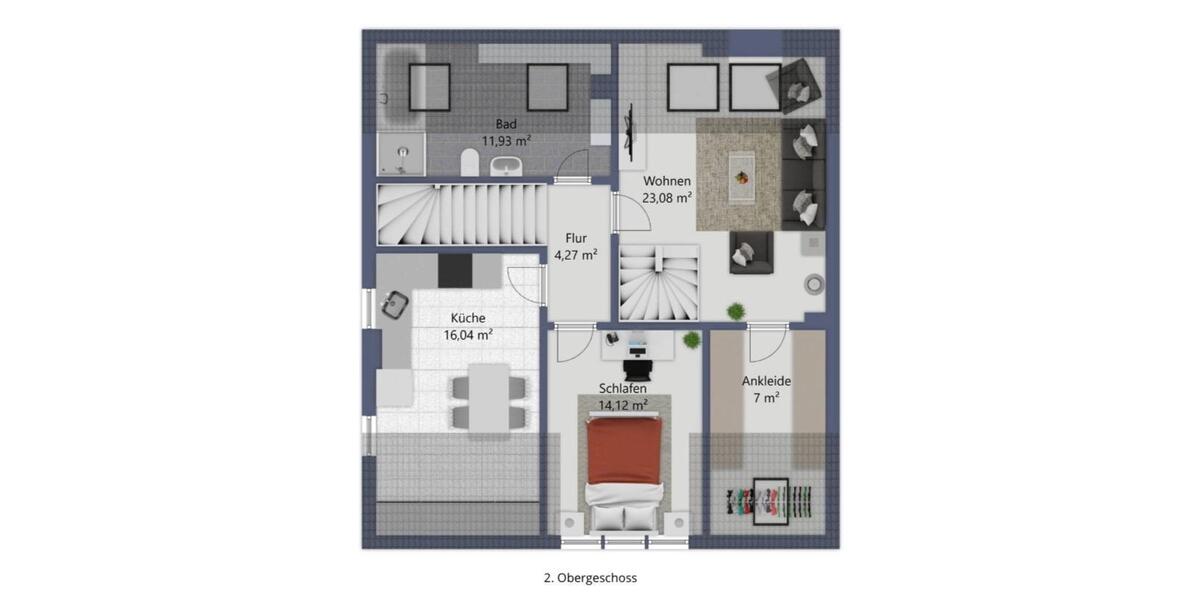 Dachgeschoßwohnung Solingen Mitte - 3 Zimmer, 76 m&sup2;, 750&euro; | Angebot:26610417