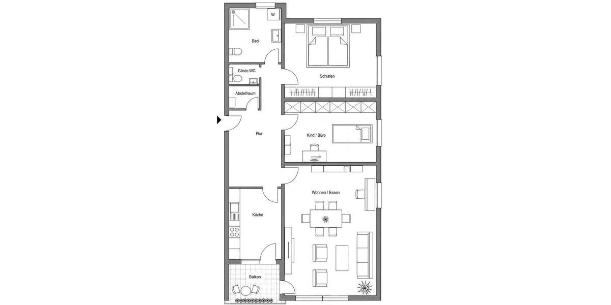 Etagenwohnung Emmerich - 3 Zimmer, 82 m&sup2;, 697&euro; | Angebot:26966047