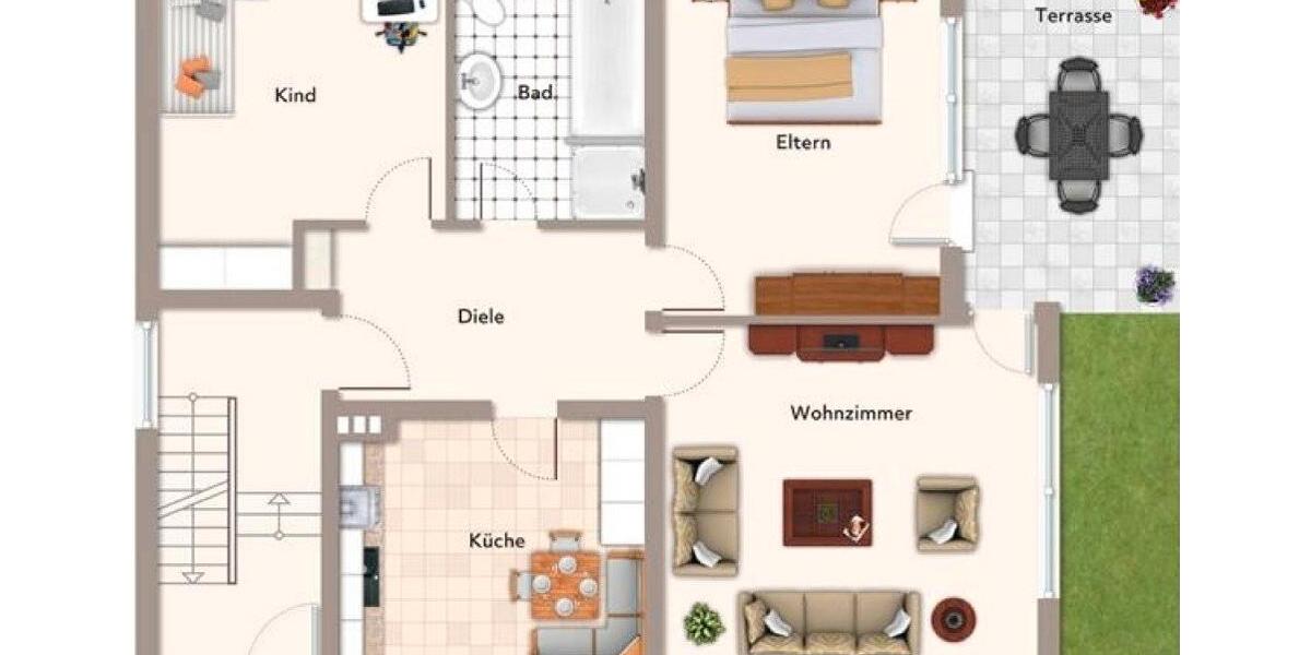 Erdgeschoßwohnung Sohren - 3 Zimmer, 98 m&sup2;, 850&euro; | Angebot:26705963