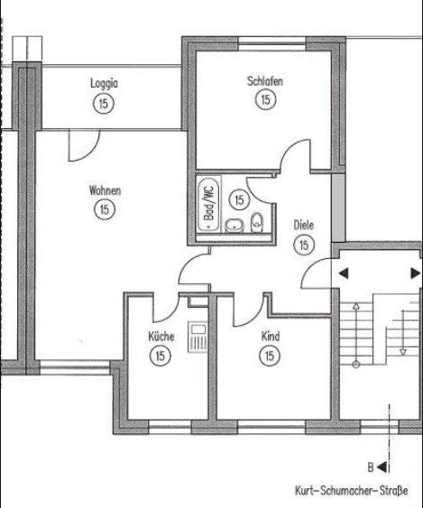 Etagenwohnung Paderborn - 3 Zimmer, 75 m&sup2;, 850&euro; | Angebot:26645319