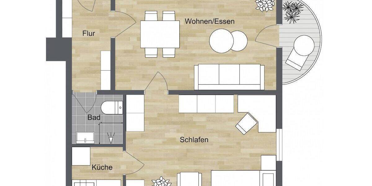 Etagenwohnung Bielefeld Innenstadt - 2 Zimmer, 55 m&sup2;, 510&euro; | Angebot:26155518