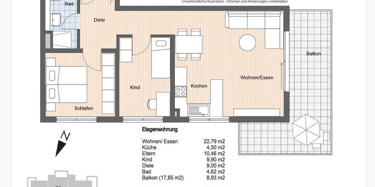 Etagenwohnung Garmisch-Partenkirchen Partenkirchen - 3 Zimmer, 70 m&sup2;, 1.480&euro; | Angebot:26017024