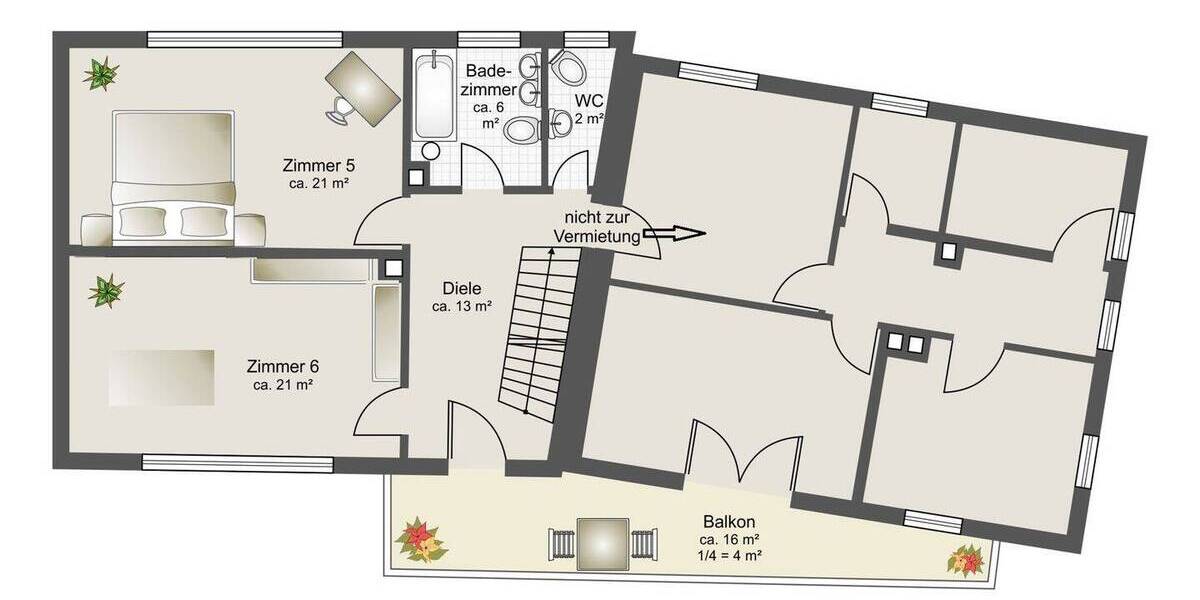 Etagenwohnung Fischach - 6 Zimmer, 145 m&sup2;, 1.150&euro; | Angebot:26128202