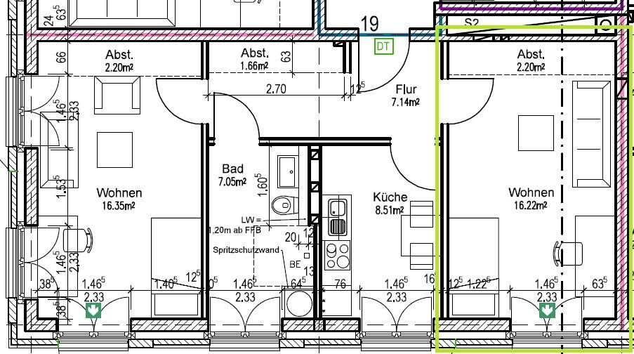 Etagenwohnung Vechta - 1 Zimmer, 31 m&sup2;, 291&euro; | Angebot:26067148