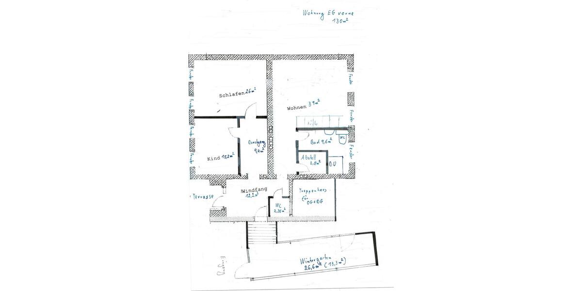 Erdgeschoßwohnung Sinn - 2 Zimmer, 130 m&sup2;, 1.200&euro; | Angebot:26614071
