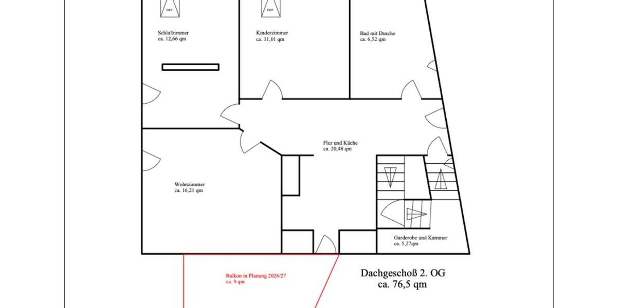Dachgeschoßwohnung Friedrichroda - 3 Zimmer, 77 m&sup2;, 765&euro; | Angebot:25171896