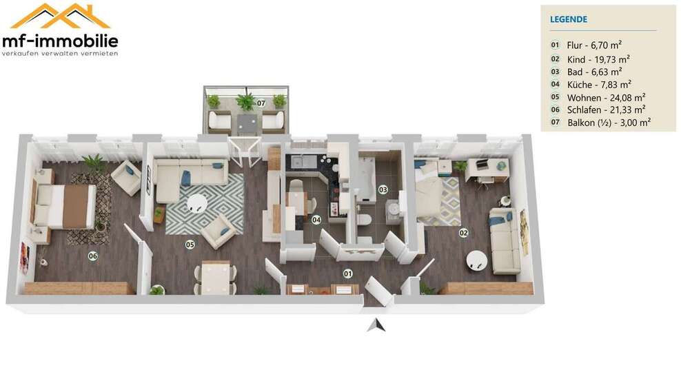 elegante 3-Zimmer Wohnung in Mariental 90 m² mit Tageslicht-Bad 3 zimmer