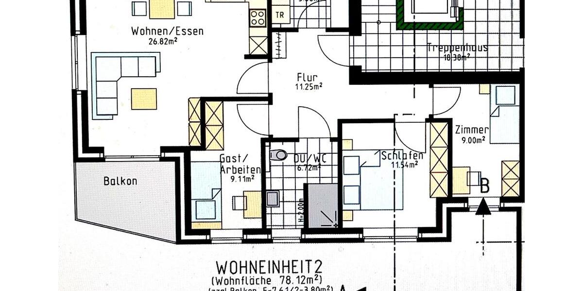 Etagenwohnung Leer (Ostfriesland) - 4 Zimmer, 78 m&sup2;, 940&euro; | Angebot:25977937