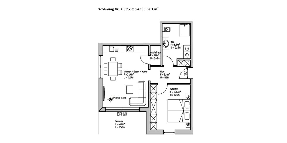 Etagenwohnung Bad Soden-Salmünster Salmünster - 2 Zimmer, 56 m&sup2;, 785&euro; | Angebot:26013343