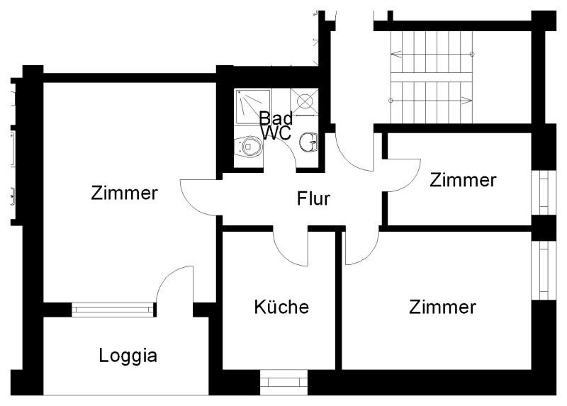 Dachgeschoßwohnung Osnabrück Dodesheide - 3 Zimmer, 65 m&sup2;, 643&euro; | Angebot:25565788