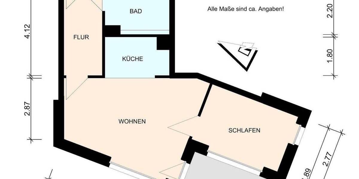 Etagenwohnung Elmshorn - 2 Zimmer, 60 m&sup2;, 623&euro; | Angebot:25780696