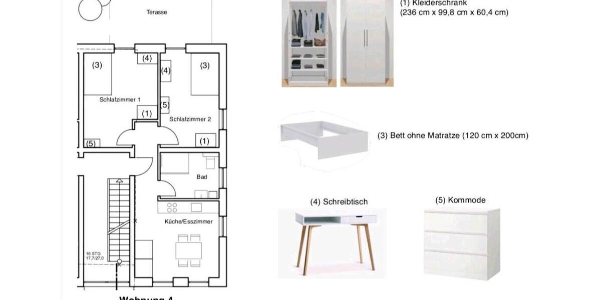 Etagenwohnung Gerbrunn - 2.5 Zimmer, 65 m&sup2;, 1.200&euro; | Angebot:26245277