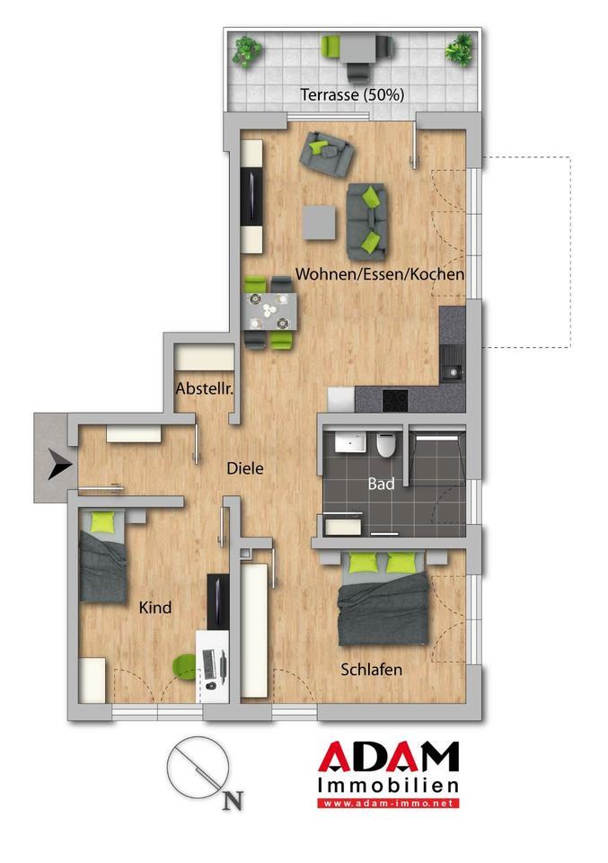 Wunderschöne 3-Zimmer-Erdgeschoßwohnung in 77694 Kehl-Sundheim zu vermieten
