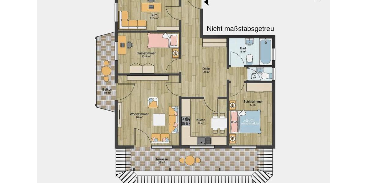 Etagenwohnung Bischofsmais - 4 Zimmer, 132 m&sup2;, 990&euro; | Angebot:25926217
