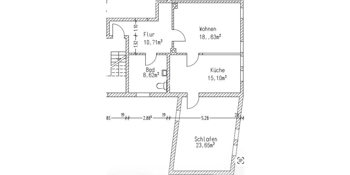 Etagenwohnung Eschwege - 2 Zimmer, 75 m&sup2;, 430&euro; | Angebot:24984360