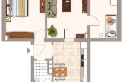 Wohnung Mönchengladbach Odenkirchen-Mitte - 3 Zimmer, 56 m&sup2;, 539&euro; | Angebot:25272515