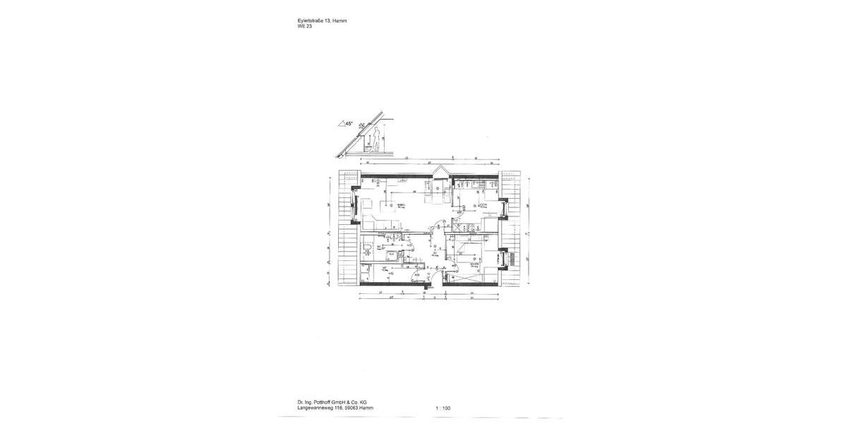 Dachgeschoßwohnung Hamm Berge - 2 Zimmer, 70 m&sup2;, 630&euro; | Angebot:24791127