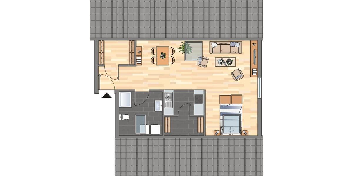 Dachgeschoßwohnung Celle Altenhagen - 1 Zimmer, 41 m&sup2;, 469&euro; | Angebot:26297110