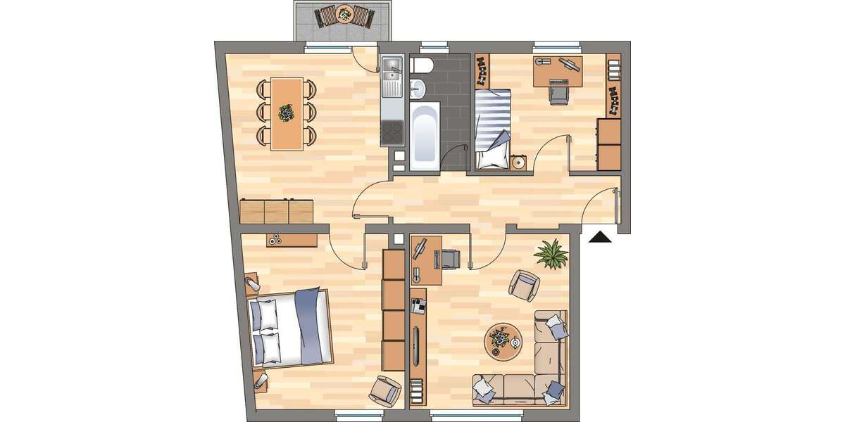 Etagenwohnung Frankenthal (Pfalz) Frankenthal Kernstadt - 3 Zimmer, 71 m&sup2;, 669&euro; | Angebot:26688236
