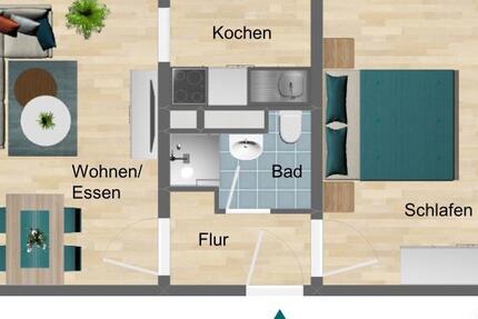Wohnung Triptis - 2 Zimmer, 43 m&sup2;, 260&euro; | Angebot:23645056