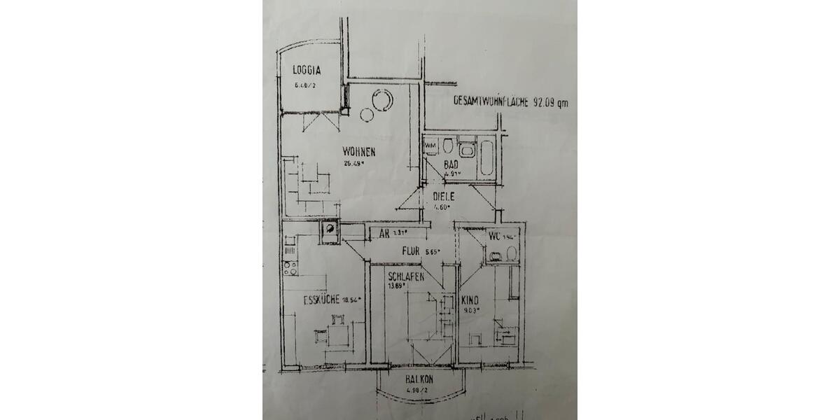 Etagenwohnung Nürnberg Buchenbühl - 3 Zimmer, 92 m&sup2;, 1.250&euro; | Angebot:26600560