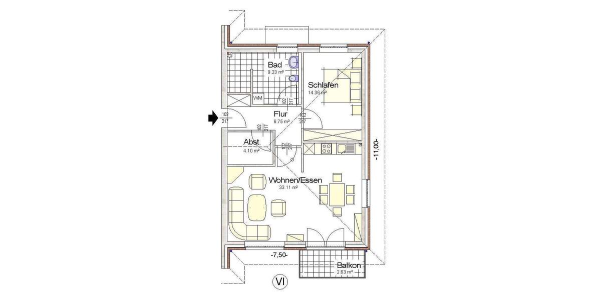Etagenwohnung Ellerau - 2 Zimmer, 70 m&sup2;, 1.050&euro; | Angebot:25734073