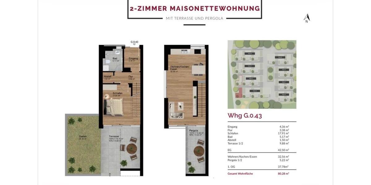 Maisonettenwohnung Kempten (Allgäu) Auf dem Lindenberg - 2 Zimmer, 80 m&sup2;, 1.360&euro; | Angebot:24380844