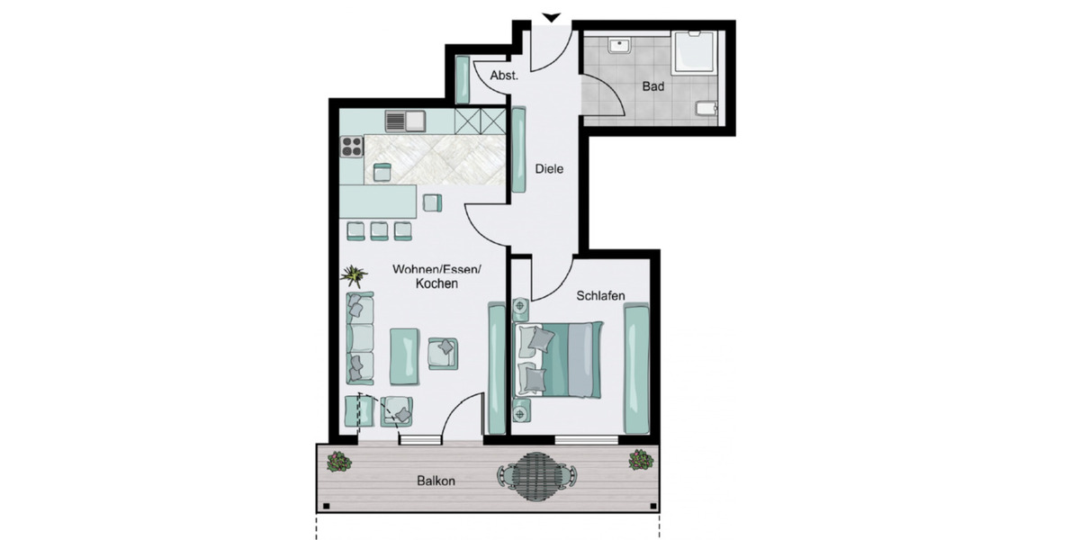 Etagenwohnung Simmerath - 2 Zimmer, 66 m&sup2;, 780&euro; | Angebot:25616601
