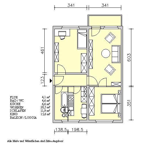 Ihre 3-Raum-Wohnung mit allem drum und dran!