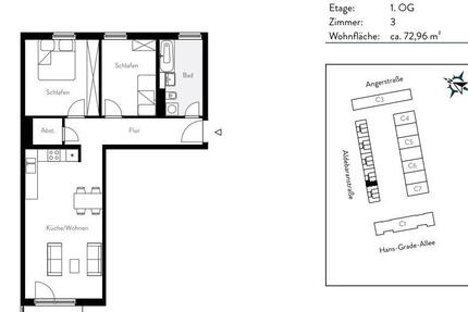 Wohnung Schönefeld - 3 Zimmer, 73 m&sup2;, 975&euro; | Angebot:26479649