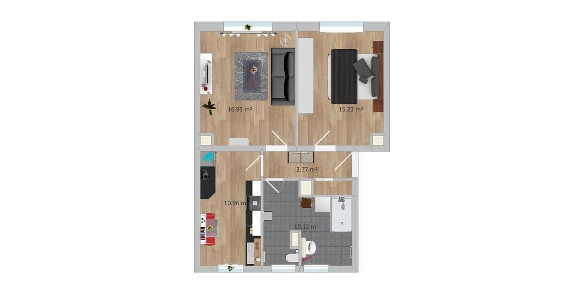 Hochwertig sanierte 2-Raum-WE im EG Erstbezug! 2 zimmer