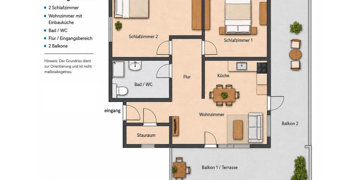 Etagenwohnung Köngen - 3 Zimmer, 75 m&sup2;, 1.100&euro; | Angebot:26619580