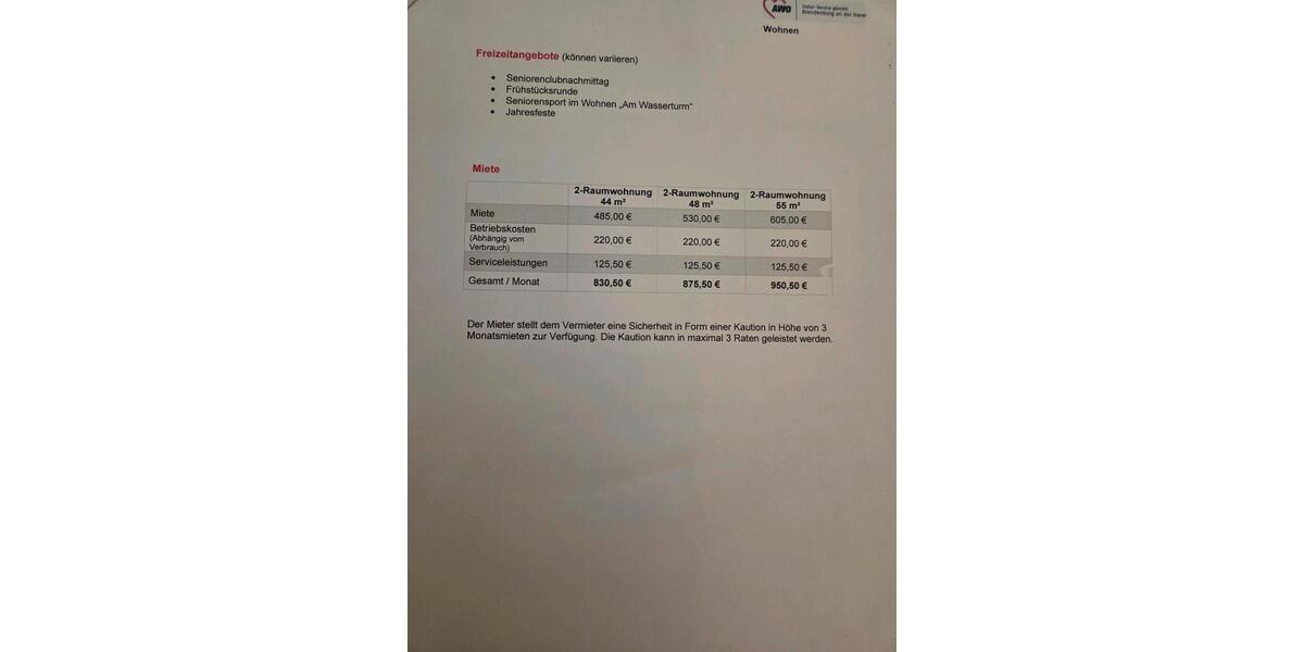 Etagenwohnung Havelsee - 2 Zimmer, 48 m&sup2;, 400&euro; | Angebot:25832298